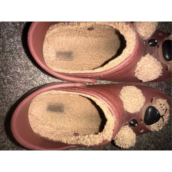 Crocs Classic Lined Kids Bear Clogs - Picture 2 of 3